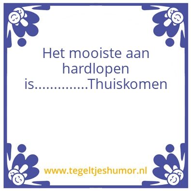Tegeltje: Hardlopen