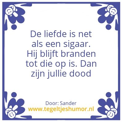 Tegeltje: Sigaar