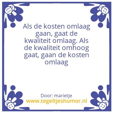 Tegeltje: kosten en kwaliteit