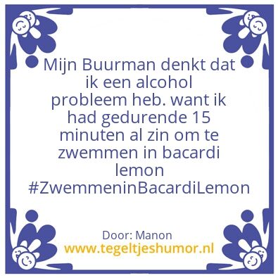 Tegeltje: AlcholProbleem