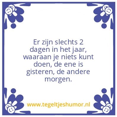 Tegeltje: Dagen