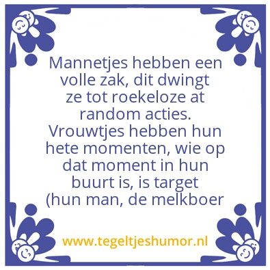 Tegeltje: Volle zak