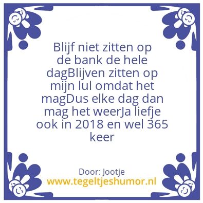 Tegeltje: Blijven zitten