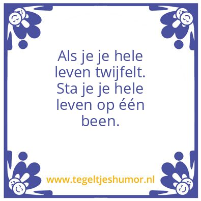Tegeltje: Twijfel