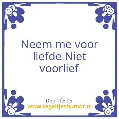 Tegeltje: voor lief