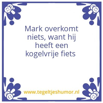 Tegeltje: kogelvrije fiets