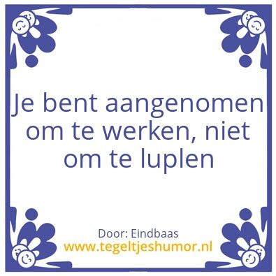 Tegeltje: Werken
