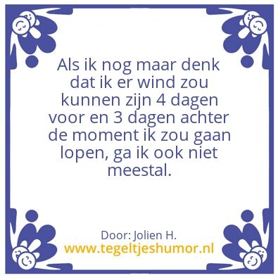Tegeltje: Lopen? Lopen!