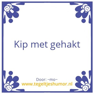 Tegeltje: Kip