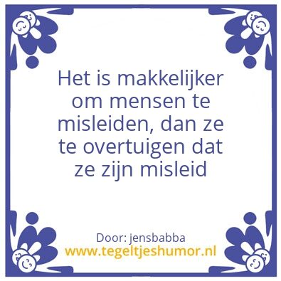 Tegeltje: misleiding