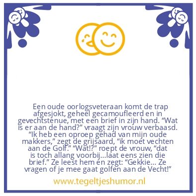 Tegeltje: Oorlogsveteraan