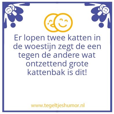 Tegeltje: Katten in de woestijn
