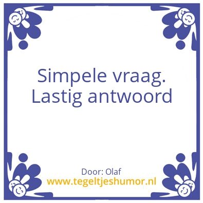 Tegeltje: Tja