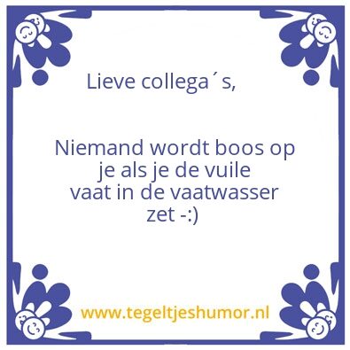 Tegeltje: vaatwasser