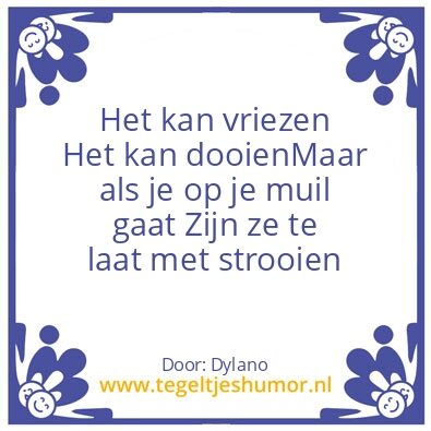 Tegeltje: In de winter op de viets