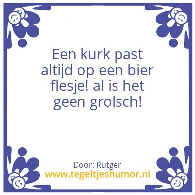 Tegeltje: bierdopje