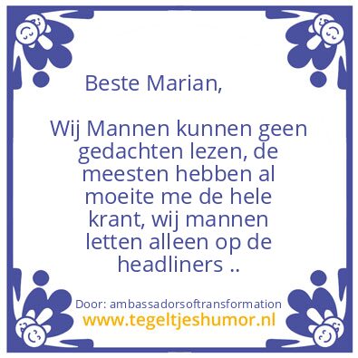 Tegeltje: change