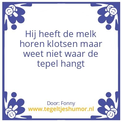Tegeltje: Witte nie