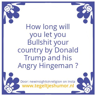 Tegeltje: you’re an fool to Donald.