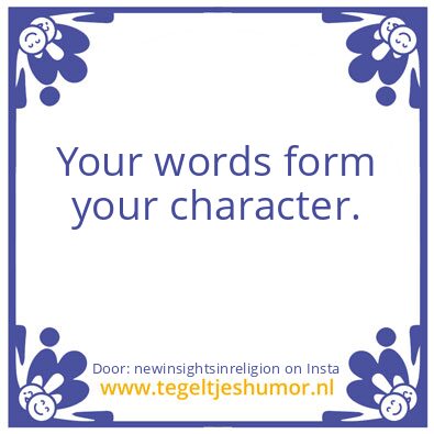 Tegeltje: Your words
