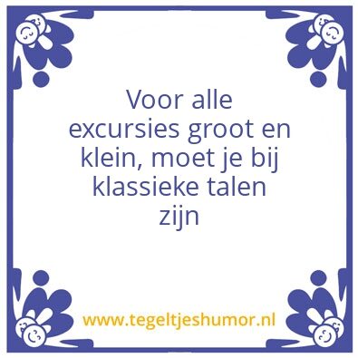 Tegeltje: Excursies