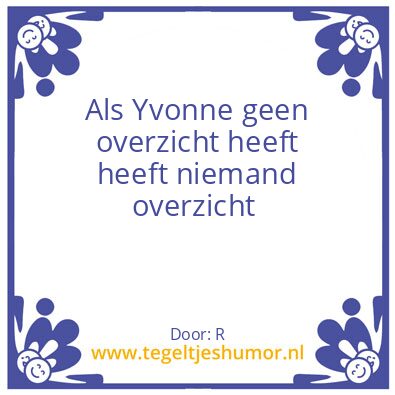 Tegeltje: Yvonne