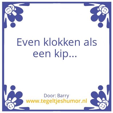 Tegeltje: Klokken