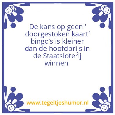 Tegeltje: Doorgestoken kaart