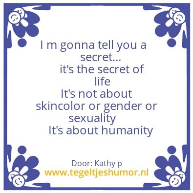 Tegeltje: Secretoflife