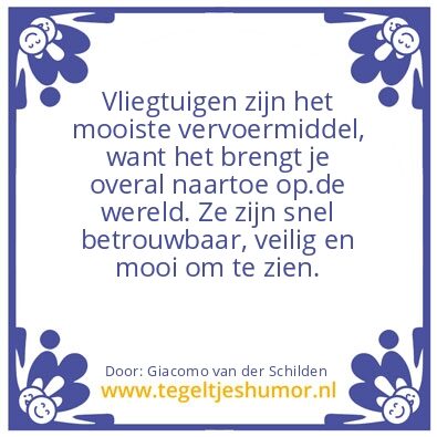 Tegeltje: Vliegtuigen