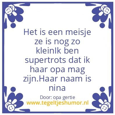 Tegeltje: nina