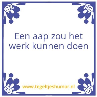 Tegeltje: aapje