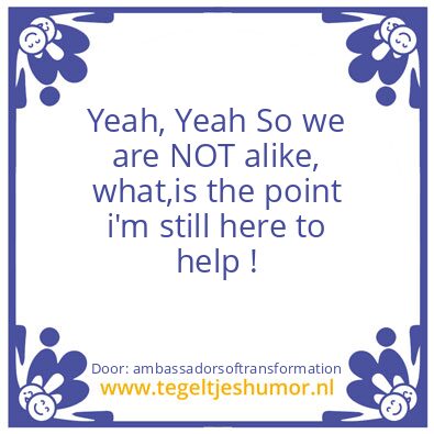 Tegeltje: We Are Not alike