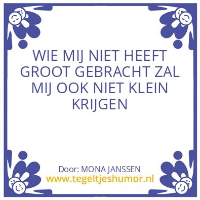 Tegeltje: MONA JANSSEN