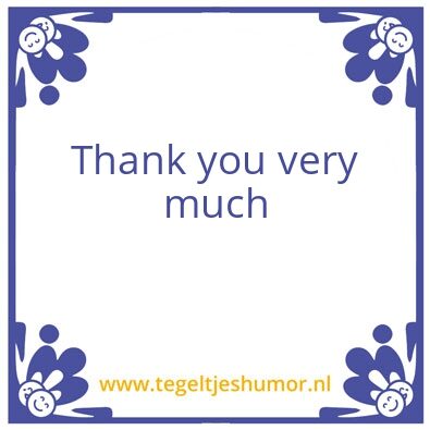 Tegeltje: Thank you