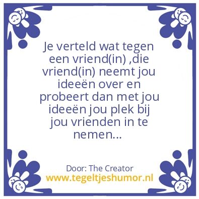 Tegeltje: Vriendschap
