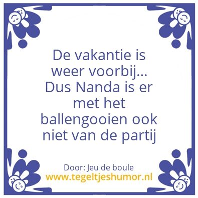 Tegeltje: Jeu de boule