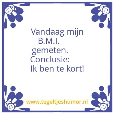 Tegeltje: Bmi