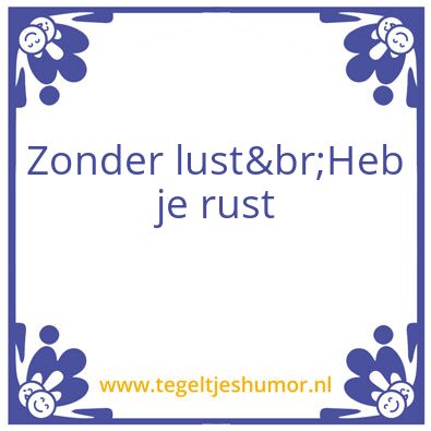 Tegeltje: Rust