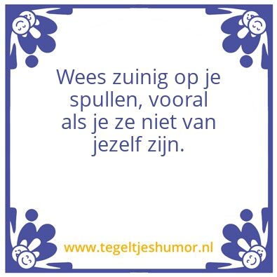 Tegeltje: Zuinig zijn