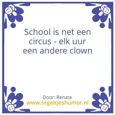 Tegeltje: School