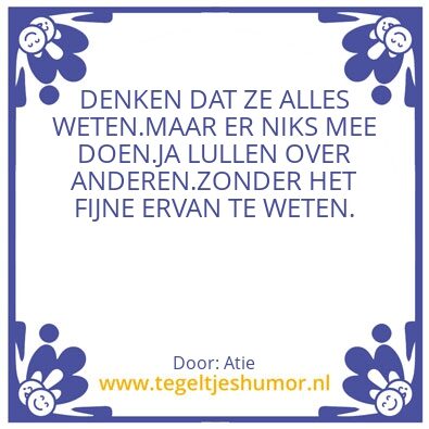 Tegeltje: Zo is het maar net
