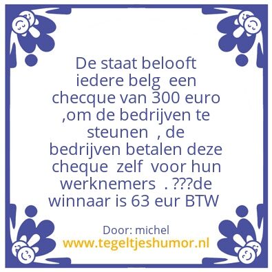 Tegeltje: onze regering en BTW trukje