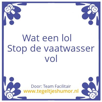 Tegeltje: Vaatwasser