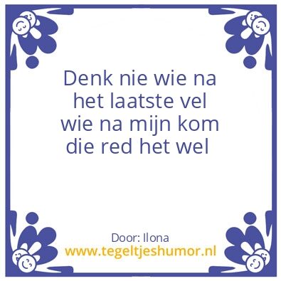 Tegeltje: Laatste vel
