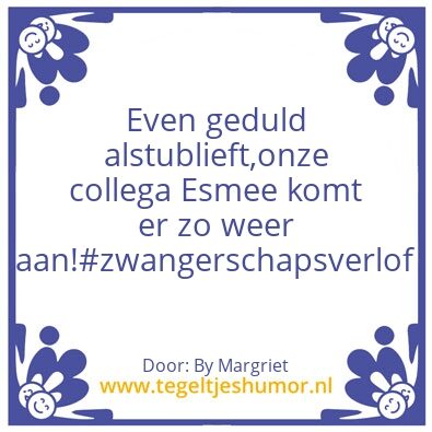Tegeltje: zwangee