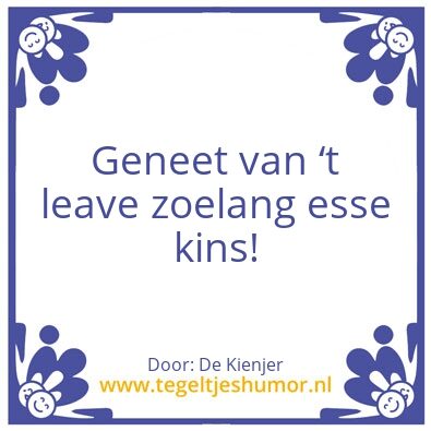 Tegeltje: Pap en mam 30 joar getrouwd