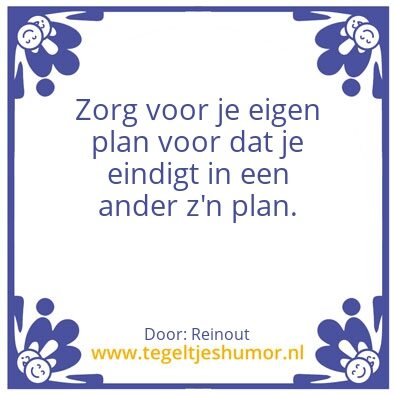 Tegeltje: Plan