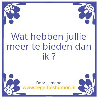 Tegeltje: Niemand