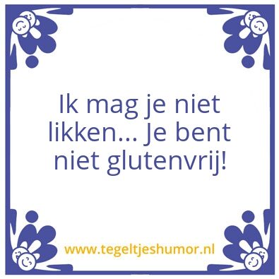 Tegeltje: Glutenvrij